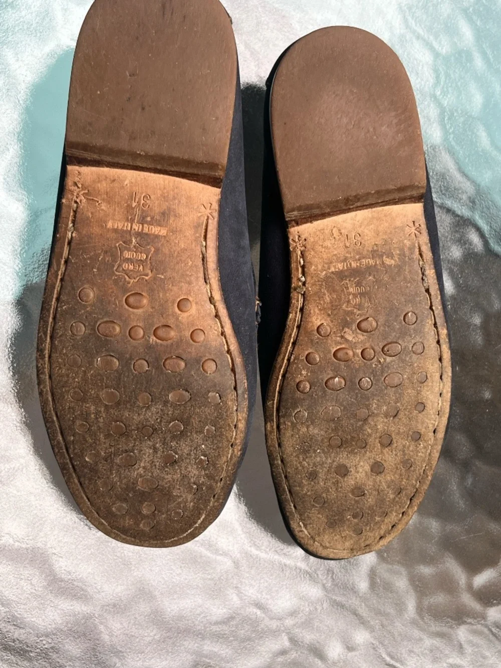 Hartley by Furetto Kids blue suede loafers Made in Italy EU size 31